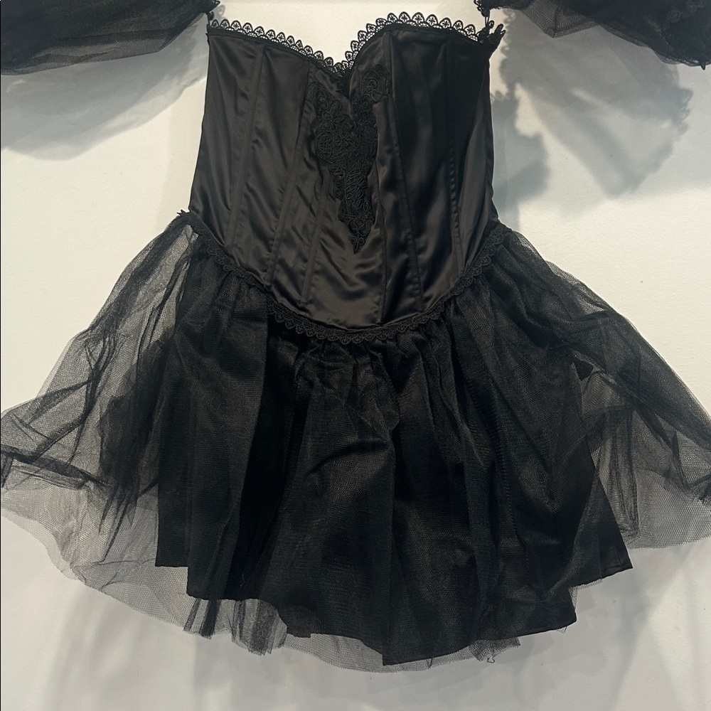 WIDOW x Dolls Kill Black ETERNAL SACRIFICE MINI DRESS detachable sleeves xl new - Picture 3 of 10